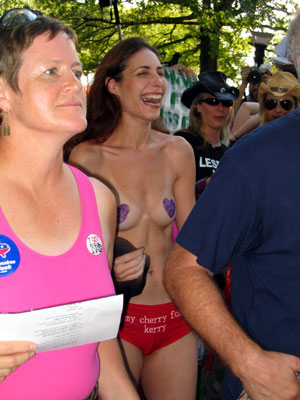 naked anti-republican protesters