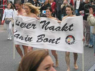 naked anti-fur protesters in Antwerp