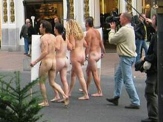 naked anti-fur protesters in Antwerp