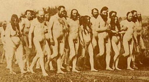 nude protesters against materialism in Saskatchewan in 1903