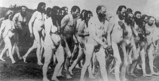 nude religious protesters in canada in the early 1900s