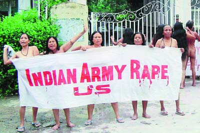 nude protest against rape by indian army