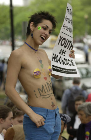 nude protester for abortion rights