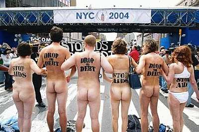 naked aids activists in New York City