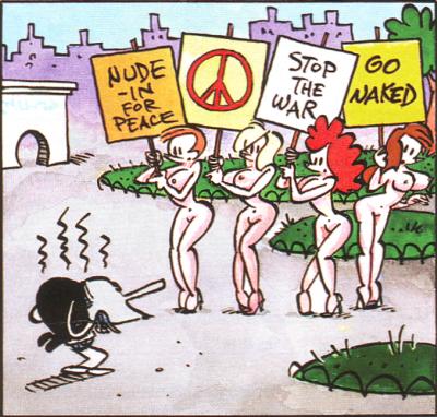 nude protest in the comics