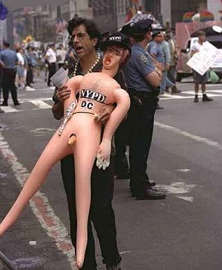 nude sex doll protester