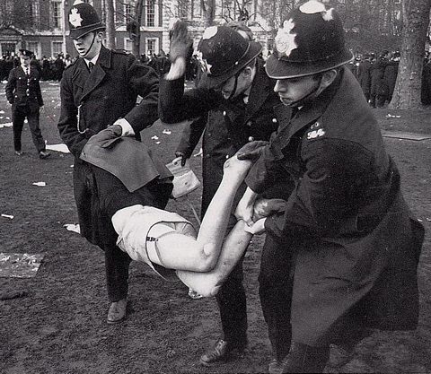 spanked protester