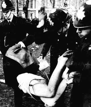 protester spanked in britain