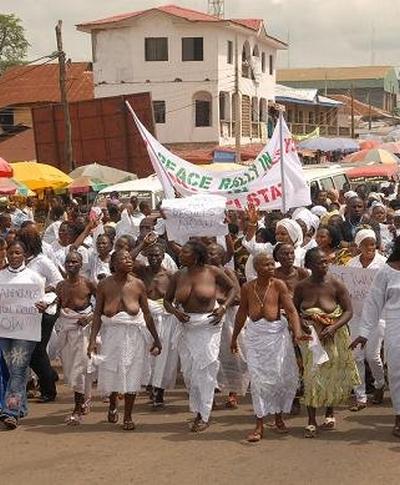 topless protesting in Africa